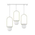 Triflora - kit com 3 vasos de parede branco e dourado