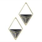 Trigg - conjunto com 2 vasinhos de parede preto/dourado
