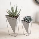 Trigg - vasos de mesa branco e prata - conjunto com 2 peças