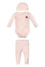 Trijunto Bebê Menina Body. Calça e Gorro em Ribama Glinny Cor:RosaTamanho:M Trijunto Bebê Menina Body. Calça e Gorro em Ribama Glinny Cor:RosaTamanho:M