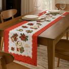 Trilho Caminho de Mesa Natal Vermelho Estampado 1m x 35cm Trilho Caminho de Mesa Natal Vermelho Estampado 1m x 35cm