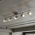 Trilho De 01 Metro Com 05 Spots Bivolt 110v 220v para lâmpadas padrão E27 alumínio escovado Ideal para Sala Quarto escritório Alumínio Escovado Inox