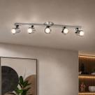 Trilho De 01 Metro Com 05 Spots Bivolt 110v 220v para lâmpadas padrão E27 alumínio escovado Ideal para Sala Quarto escritório Alumínio Escovado Inox Trilho De 01 Metro Com 05 Spots Bivolt 110v 220v para lâmpadas padrão E27 alumínio escovado Ideal para Sala Quarto escritório Alumínio Escovado Inox