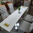 Trilho de Mesa de Linho com Estampa em Girassol 40x170