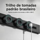 Trilho De Tomada 40cm Padrão Brasileiro Usb Usbc Deslizante