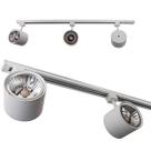 Trilho Eletrificado 1m + 3 Spot Branco + 3 LED Ar111 Branco Quente ST2305 Trilho Eletrificado 1m + 3 Spot Branco + 3 LED Ar111 Branco Quente ST2305