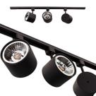 Trilho Eletrificado 1m + 3 Spot Preto + 3 LED Ar111 Branco Frio ST2305
