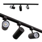 Trilho Eletrificado 1m + 3 Spot Preto + 3 LED Branco Quente Par20 ST2299