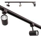 Trilho Eletrificado 1m + 3 Spot Titan Preto + 3 LED MR16 B Frio ST2286