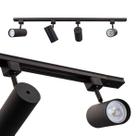 Trilho Eletrificado 1m + 4 Spot Preto + 4 LED Branco Quente Par20 ST2299