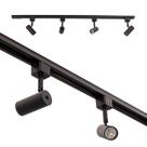 Trilho Eletrificado 1m + 4 Spot Preto Alumínio + LED MR11 BFrio ST2289