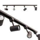Trilho Eletrificado 1m + 4 Spot Titan Preto + 4 LED MR16 B Frio ST2286