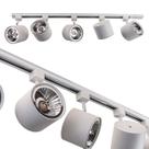 Trilho Eletrificado 1m + 5 Spot Branco + 5 LED Ar111 Branco Quente ST2305