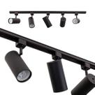 Trilho Eletrificado 1m + 5 Spot Preto + 5 LED Branco Quente Par20 ST2299