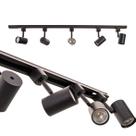 Trilho Eletrificado 1m + 5 Spot Titan Preto + 5 LED MR16 B Frio ST2286