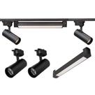 Trilho eletrificado 1m2 spots 7w 1 luminaria difusa 10w Luz Quente 3000k