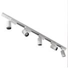Trilho Eletrificado 2m + 5 Spot Led 7w 3000k Bivolt Branco