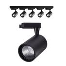 Trilho Eletrificado 3m + 5 Spot Led 20w 3000k Bivolt Preto Trilho Eletrificado 3m + 5 Spot Led 20w 3000k Bivolt Preto