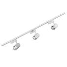 Trilho Eletrificado Com 3 Spot Direcionavel 1 Metro Branco Led 7W 6500K