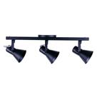 Trilho spot lustre 3 lampadas direcionaveis de aluminio