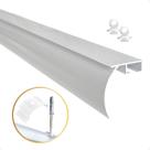 Trilho Suiço Max Simples Com Bandô Cortina Wave Parede Deslizante Rodízio Kit 1,0m . 1,10m . 1,20m . 1,50m . 2,0m