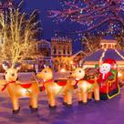 Trineo Inflable de Santa Claus BRDJade con 3 Renos y Luces LED de 3.7m