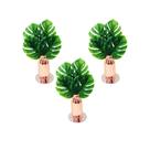 Trio 3 Mini Vasinho Folhas Costela de Adão Bandeja Espelhada