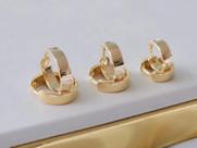 Trio argola click lisa banhado a Ouro Trio argola click lisa banhado a Ouro