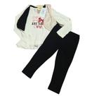 Trio Blusa Manga Longa Colete Pele e Leggin Angero Tam.1