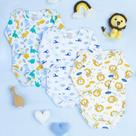 Trio Body Bebê Ribana Malha Macia Prático de Vestir Estilo Moderno e Elegante Amarelo