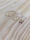 Trio Brinco Oval e Ponto de Luz Ouro 18k