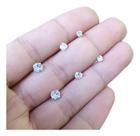 Trio Brinco Pedra Zirconia Ponto De Luz 3 4 5 Mm Prata 925 Trio Brinco Pedra Zirconia Ponto De Luz 3 4 5 Mm Prata 925