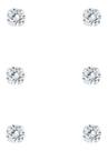 Trio Brinco Ponto De Luz 2mm Zirconia Em Prata 925 De Lei