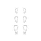 Trio Brincos Argola Coração Liso Click Prata 925