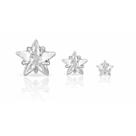Trio Brincos Estrelas Cravejadas Zircônia Banhado a Prata 925