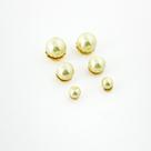 Trio Brincos Perolas Sintéticas 4-5-6mm Banhado a Ouro 18k