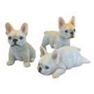 Trio Cachorro Decorativo Filhote em Resina Cachorrinho Cão Enfeite Casa Decorativa DOG