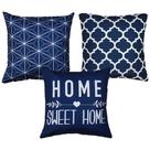 Trio Capa Almofada Home Sweet Home Geometria Treliça 45x45