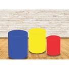 Trio Capa Cilíndrica Azul, Vermelho e Amarelo C/ Elástico