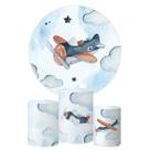 Trio Capa Cilindro + Painel Redondo Aviao Baby