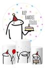 Trio Capa Cilindro + Painel Redondo Bento Cake Flork 1,5x1,5