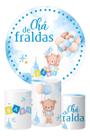 Trio Capa Cilindro Painel Redondo Chá De Fralda Bebê Menino