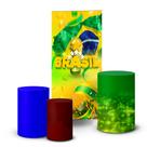 Trio Capas Cilindro + Painel Lateral Romano Decoração Copa Brasil - K5BRA0003 Trio Capas Cilindro + Painel Lateral Romano Decoração Copa Brasil - K5BRA0003