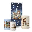 Trio Capas Cilindro Painel Lateral Romano Natal