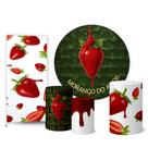 Trio Capas Cilindro Painel Redondo 1,50 Painel Lateral Morango do Amor