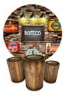 Trio Capas Cilindro + Painel Redondo 1,50m Boteco
