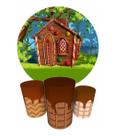 Trio Capas Cilindro + Painel Redondo 1,50m Candy Doces