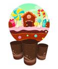 Trio Capas Cilindro + Painel Redondo 1,50m Candy Doces