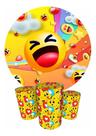 Trio Capas Cilindro + Painel Redondo 1,50m Emojis