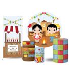 Trio Capas Cilindro + Painel Redondo + Lateral Festa Junina